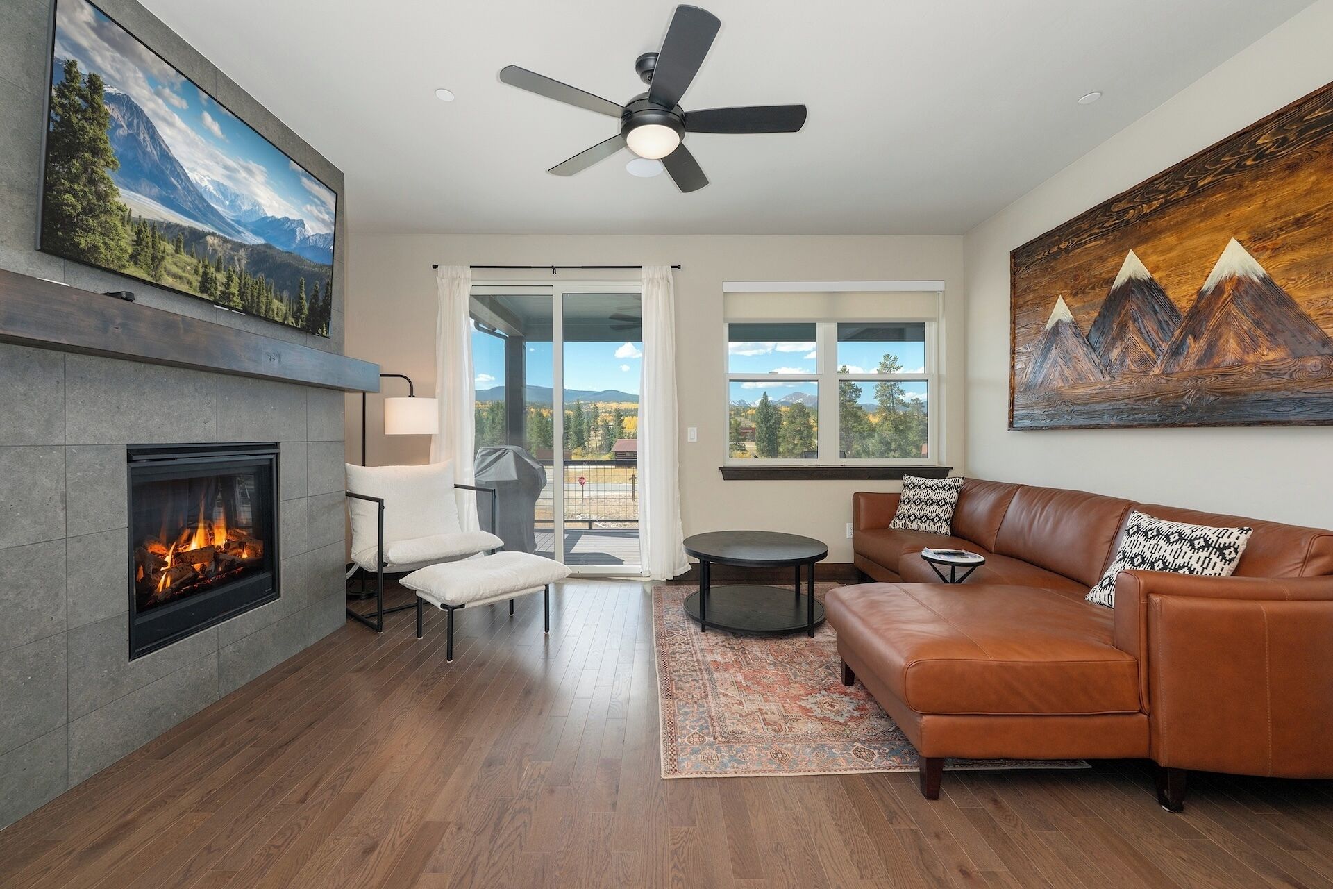 智能电视、壁炉、电子游戏