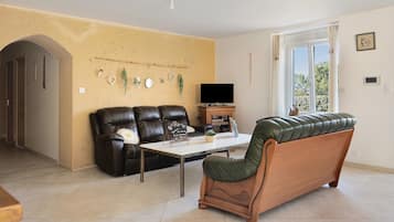 TV, fireplace, table tennis