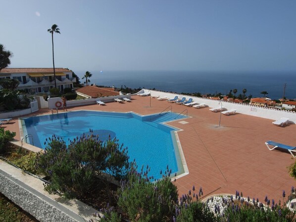 Pool - Vacation Apartment 'Blue Horizon' with Sea View, Shared Pool and Wi-Fi (Tacoronte)