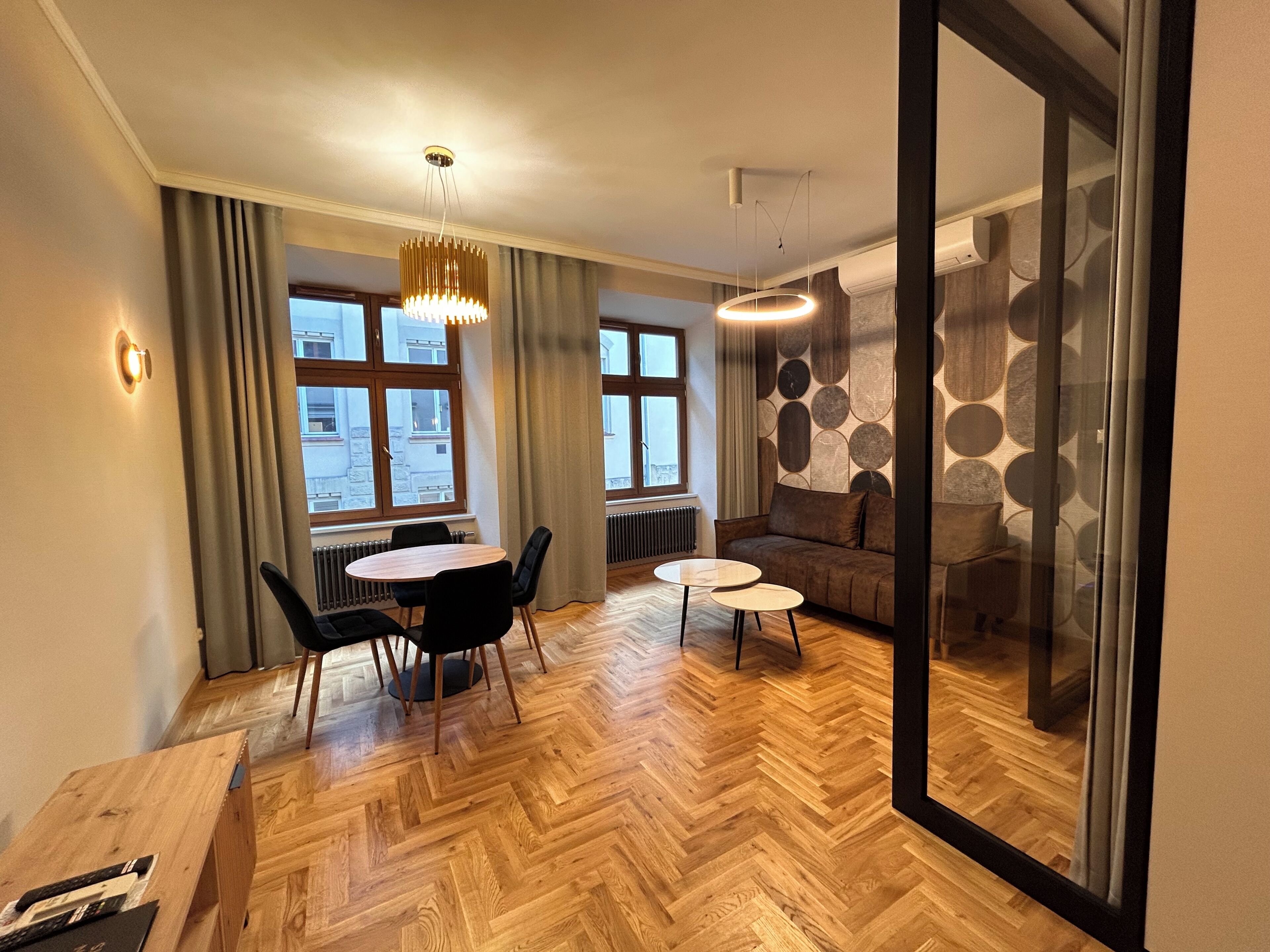 Departamento Confort, 1 cama Queen size y sofá cama, cocineta | Área de sala de estar