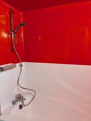Hair dryer, towels, toilet paper