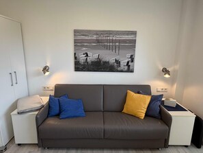 Téléviseur, livres, chaîne audio
