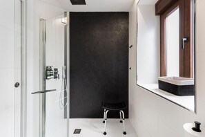 Apartment, 1 Bedroom, Accessible | Bathroom shower