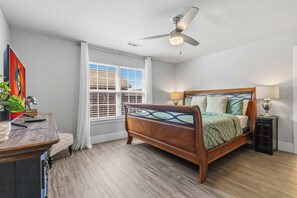 Enjoy fresh bedding and entertainment in your room.