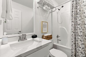 Bathroom with shower.