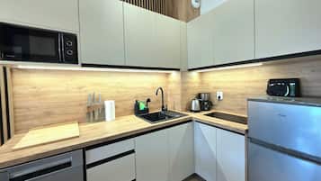 Apartemen, 1 Tempat Tidur Double dengan tempat tidur Sofa, Bebas Asap Rokok, balkon | Dapur kecil pribadi