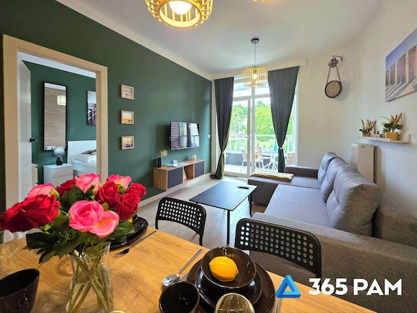 Apartment, 1 Double Bed with Sofa bed, Non Smoking, Balcony | Living room - Apartament Ku Morzu 27 - 365PAM (Sianożęty)