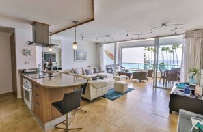 Apartment, 2 Bedrooms, Balcony, Pool View | Living area - Beachfront Apartment Marbella, Juandolio (Guayacanes)
