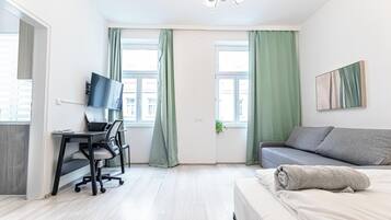 Basic Apartment | Laptop workspace, iron/ironing board, free WiFi