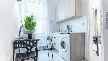 Basic Apartment | Laptop workspace, iron/ironing board, free WiFi