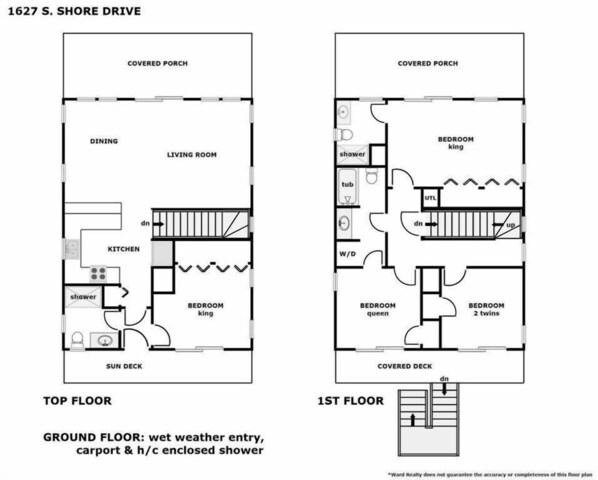 Floor plan - Seas The Moment - 2nd Row, 4 BR Home with Covered Porches (Surf City)