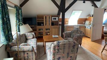 TV, DVD player, ping pong, stereo