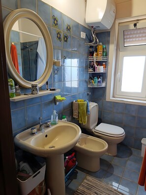 Dusche, Haartrockner, Handtücher