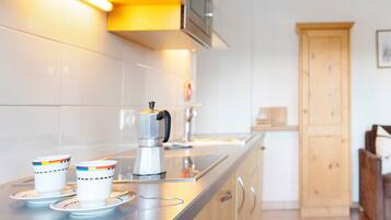 Kühlschrank, Mikrowelle, Herdplatte, Geschirrspüler