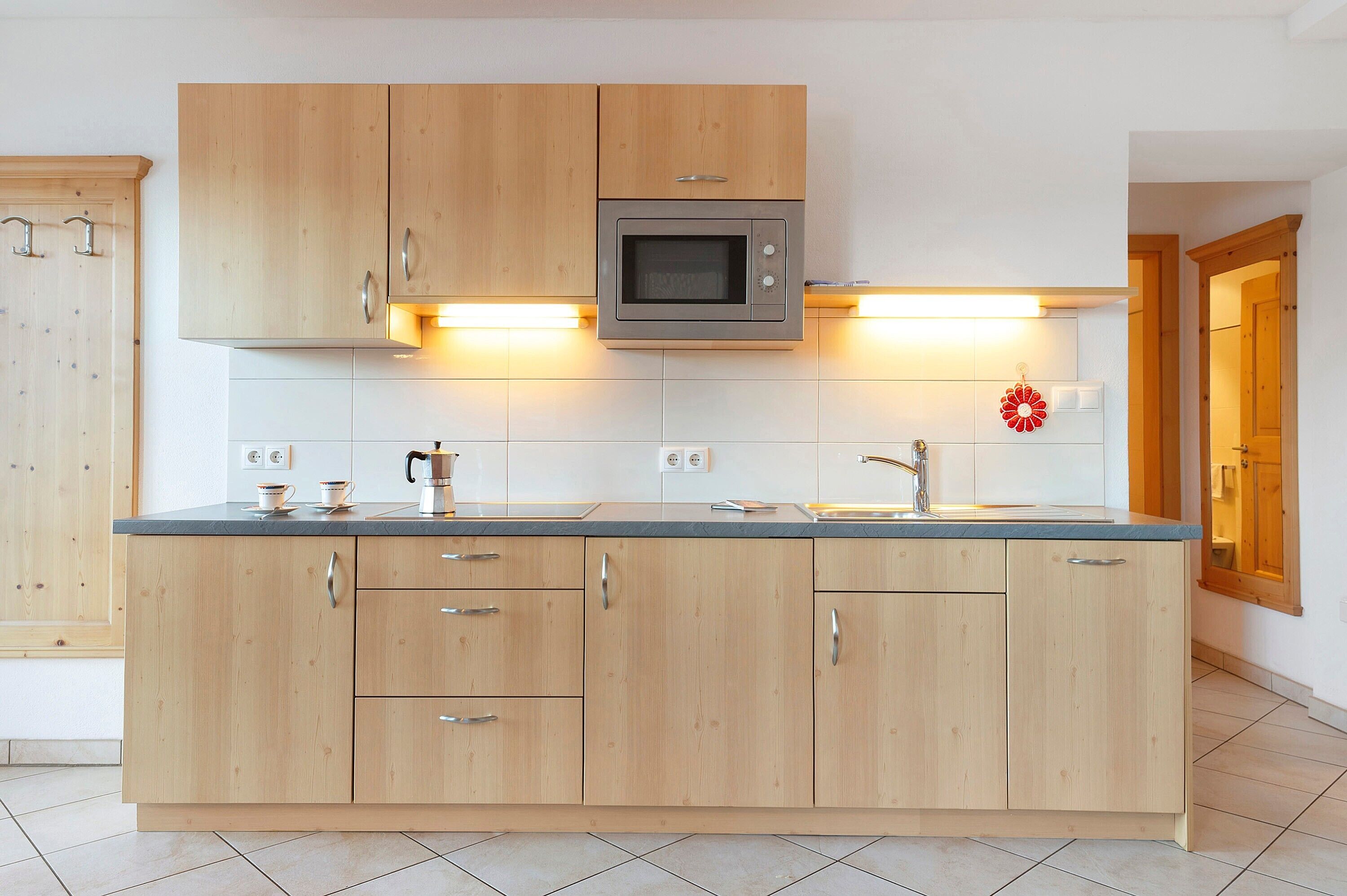 Kühlschrank, Mikrowelle, Herdplatte, Geschirrspüler