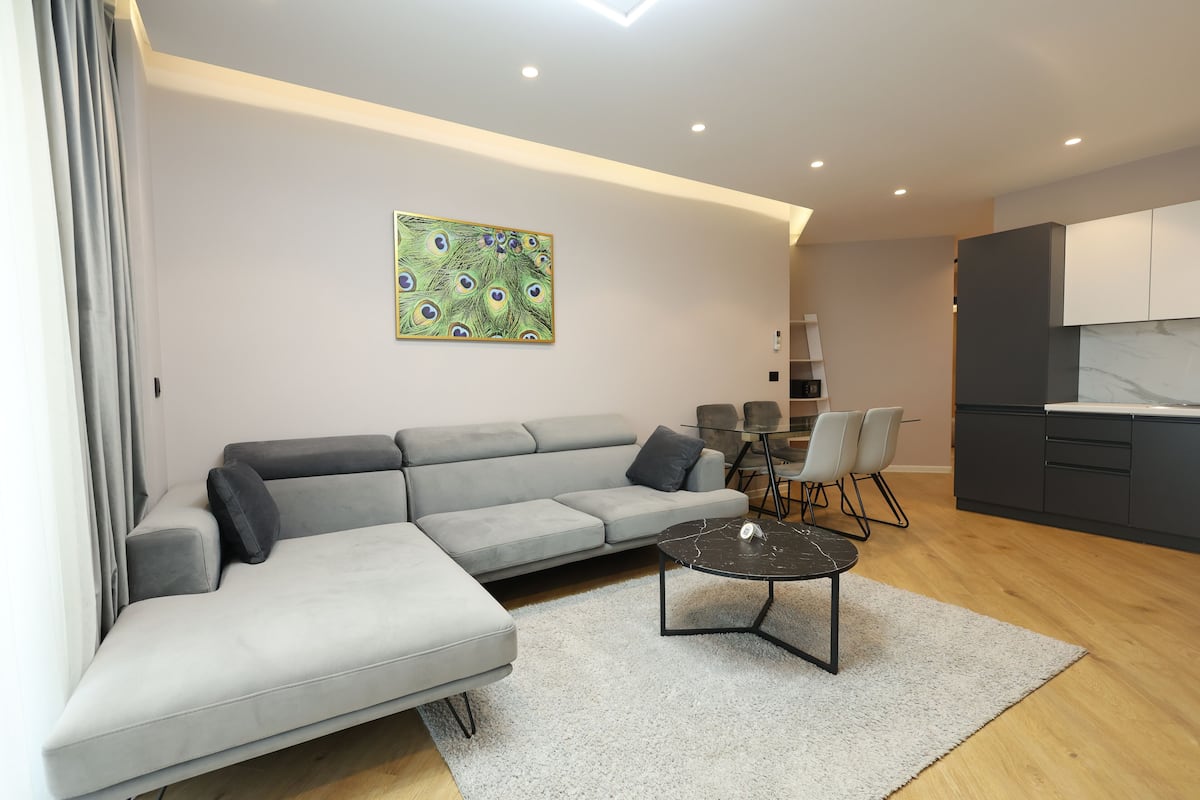 Departamento Deluxe | Área de sala de estar | Smart TV de 50 cm con canales vía satélite