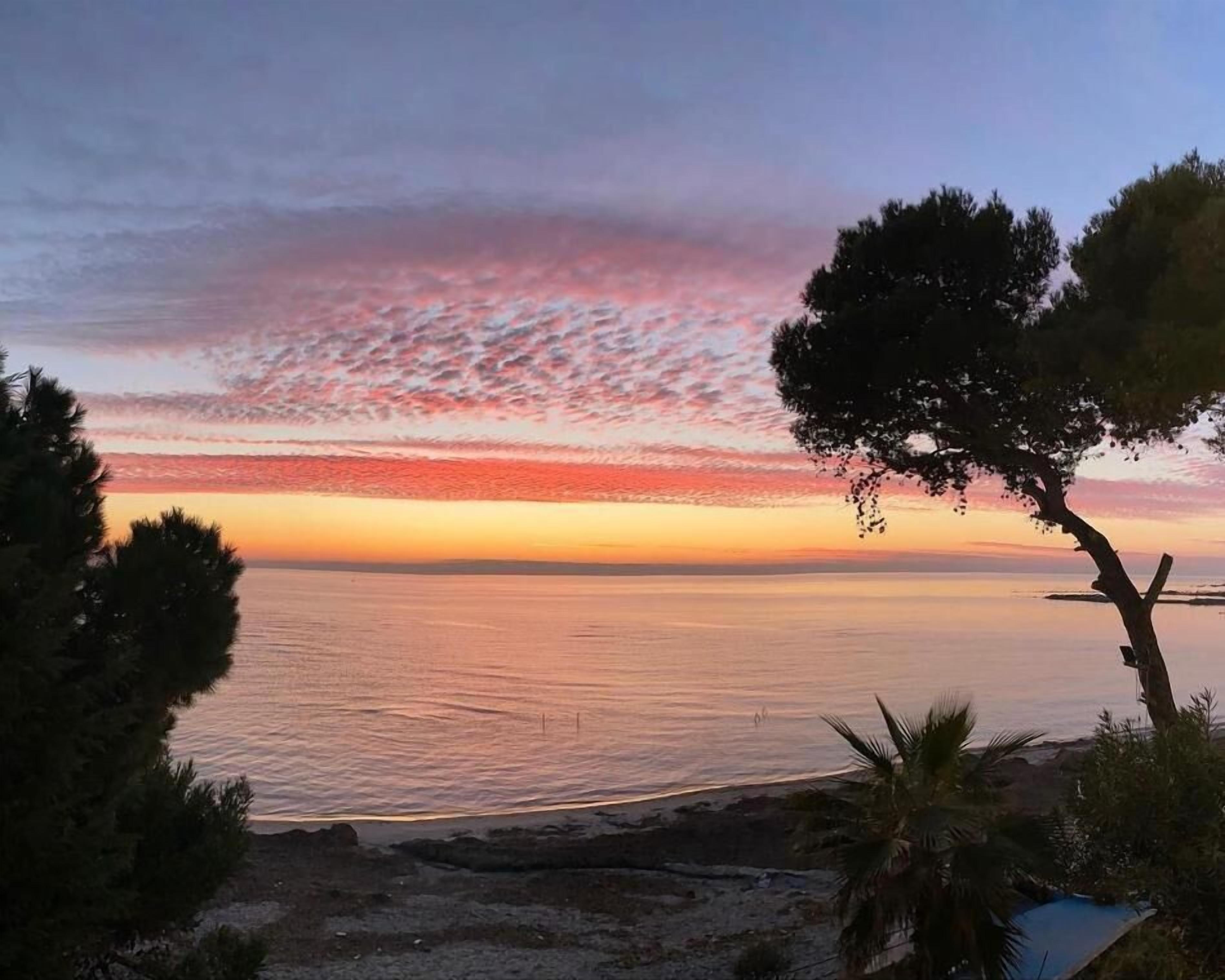 Accommodatie ligt op het strand, ligstoelen, parasols, strandlakens