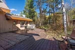 Outdoor dining - The Moose’s Retreat - nestled in the trees in the Aspens. (Wilson)