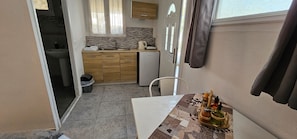 Fridge, electric kettle