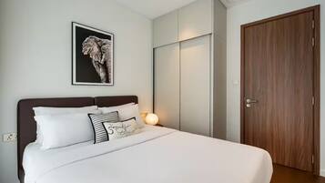 Quarto presidencial, 2 quartos, acesso ao Club Lounge, vista para a cidade | Roupas de cama de algodão egípcio, roupas de cama premium