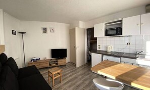 Fridge, oven, electric kettle, cookware/dishes/utensils - Cozy Studio With Magnificent View, Ideally Located (Les Deux Alpes)