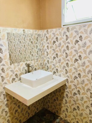 Shower, soap, toilet paper