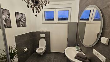 Dusche, Haartrockner, HandtĂŒcher