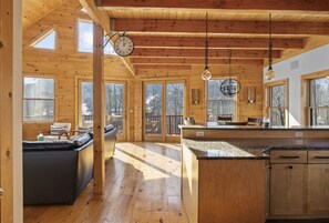 TV, fireplace, table tennis, stereo - Mountain Views Across Street from Hunter in Town (Hunter)
