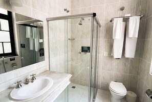 Hair dryer, towels