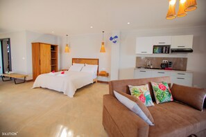 Studio Deluxe - havsutsikt | Värdeförvaringsskåp på rummet och gratis wi-fi