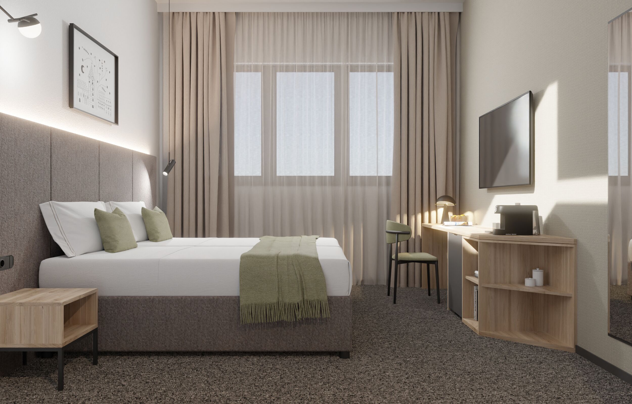 Habitación superior con 1 cama doble o 2 individuales | Escritorio y wifi gratis