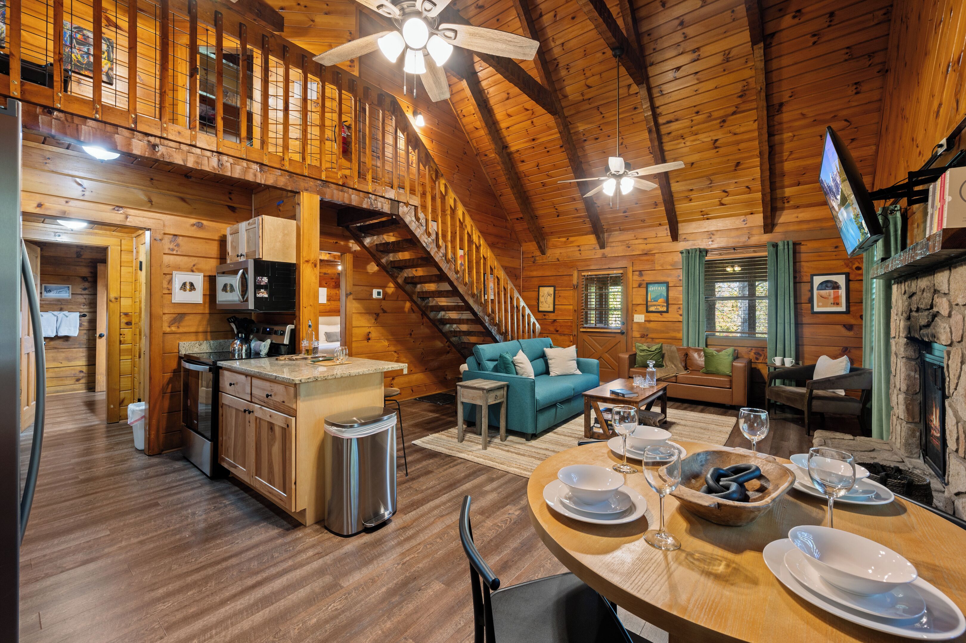 Smart TV, fireplace, video games, books