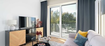 Sunny Apartment with Balcony | Parking and Work Space
