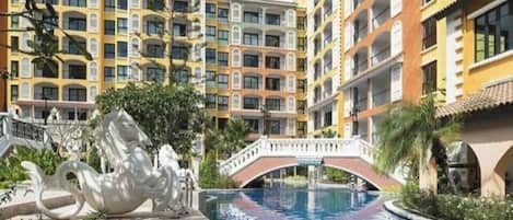 Apartment, 1 Bedroom, Accessible, Balcony | Pool | Outdoor pool