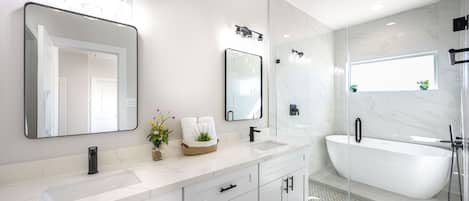 Hair dryer, towels