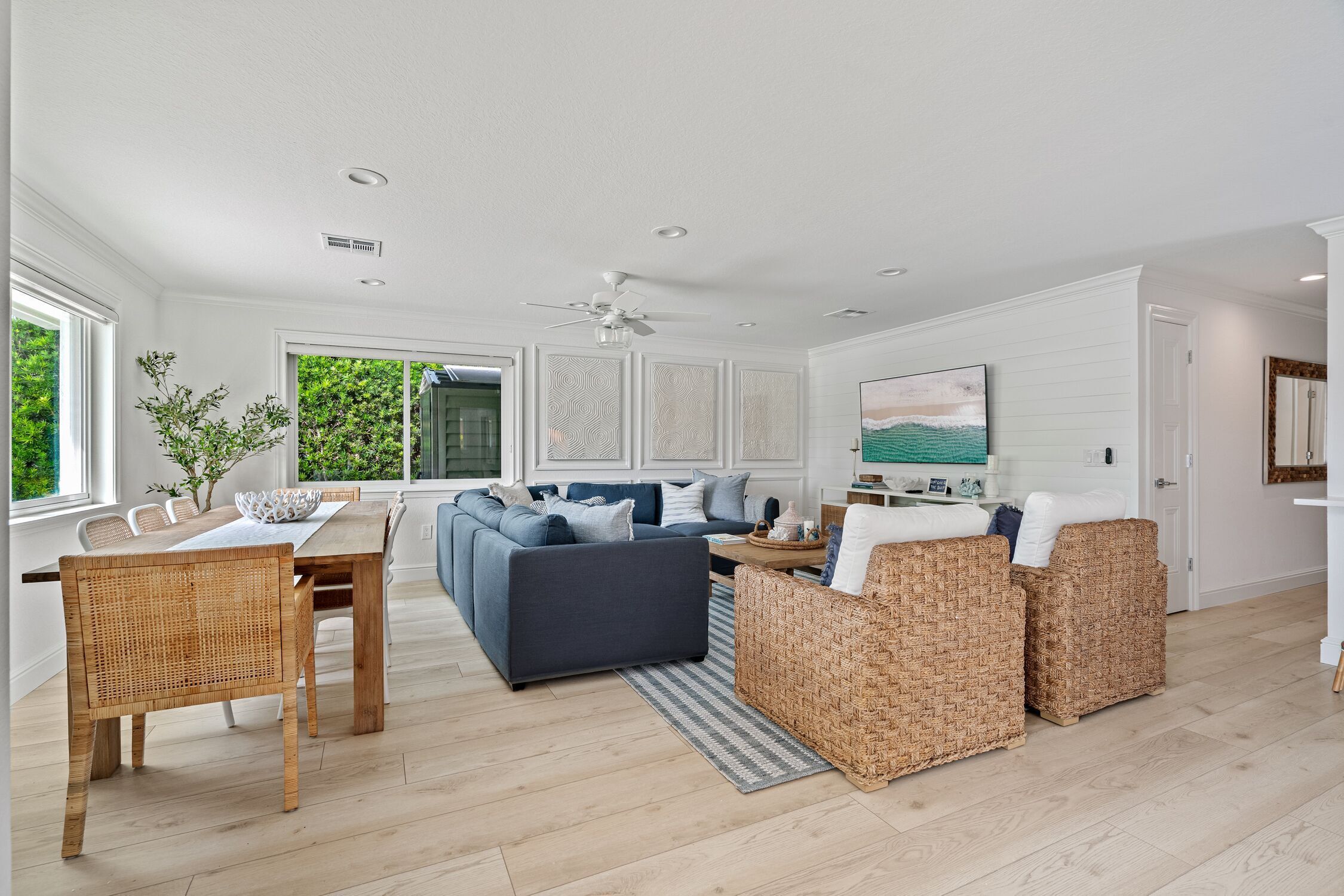 TV connectée, cheminée, livres