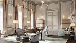 A luxurious room with a chandelier, elegant furniture, and decorative moldings. - Cambridge House, Auberge Collection (London)
