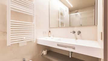 Camera Basic con letto matrimoniale o 2 letti singoli | Bagno | Doccia, asciugamani