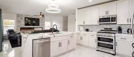 Microwave, oven, stovetop, dishwasher