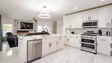 Microwave, oven, stovetop, dishwasher