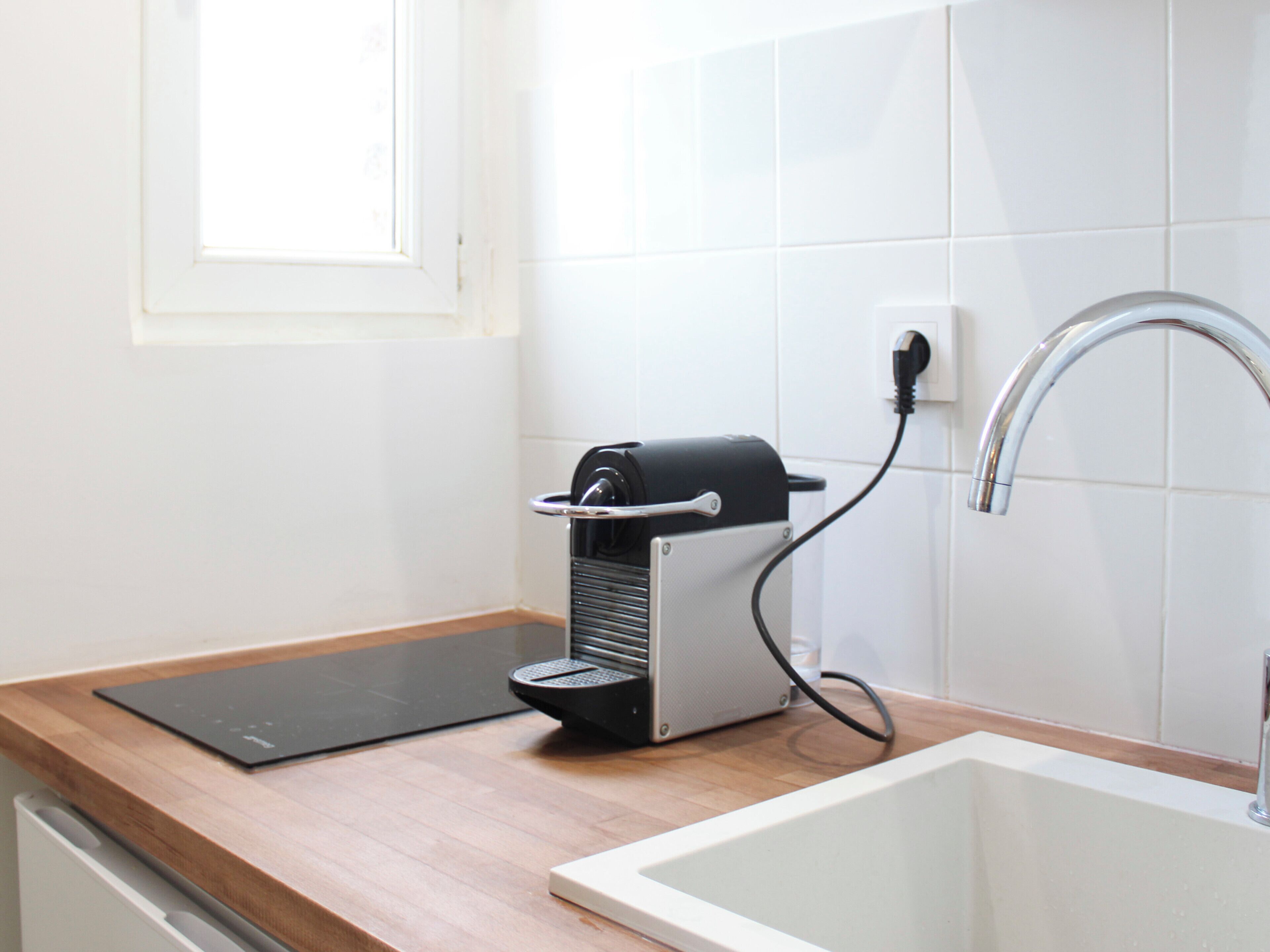 Fridge, microwave, coffee/tea maker