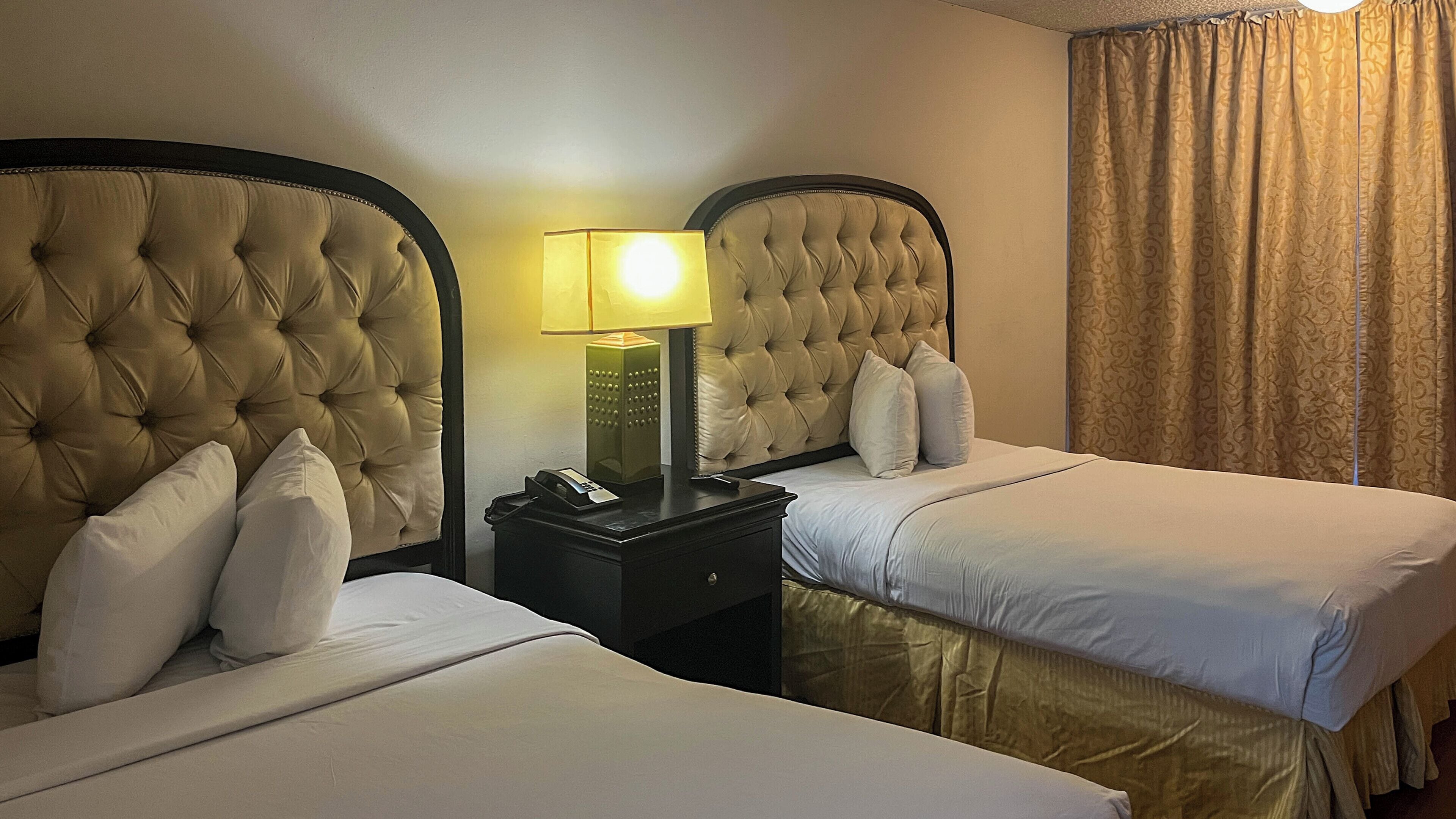 Deluxe Room, 2 Queen Beds (Refrigerator & Microwave) | Desk, iron/ironing board, bed sheets