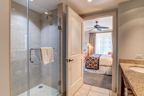 Shower, hair dryer, towels - Honua Kai Hokulani | 2 Free Rental Cars | KBM Resorts | Large Floorplan | 2 Units, 4 Bedrooms | ML-1790 (Lahaina)