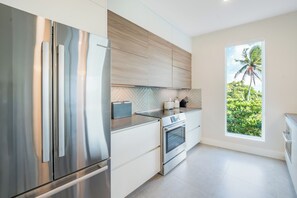 209 - 1 Bedroom Partial Ocean View (2nd Floor) | Private kitchen | Full-sized fridge, microwave, oven, stovetop