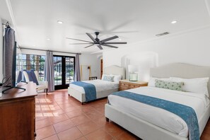 4 bedrooms, iron/ironing board, WiFi, bed sheets