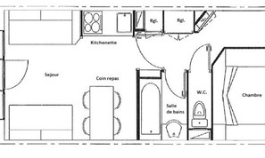Floor plan - Apartment in Plagne Soleil With Ski View (La Plagne-Tarentaise)