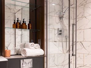 Hair dryer, towels