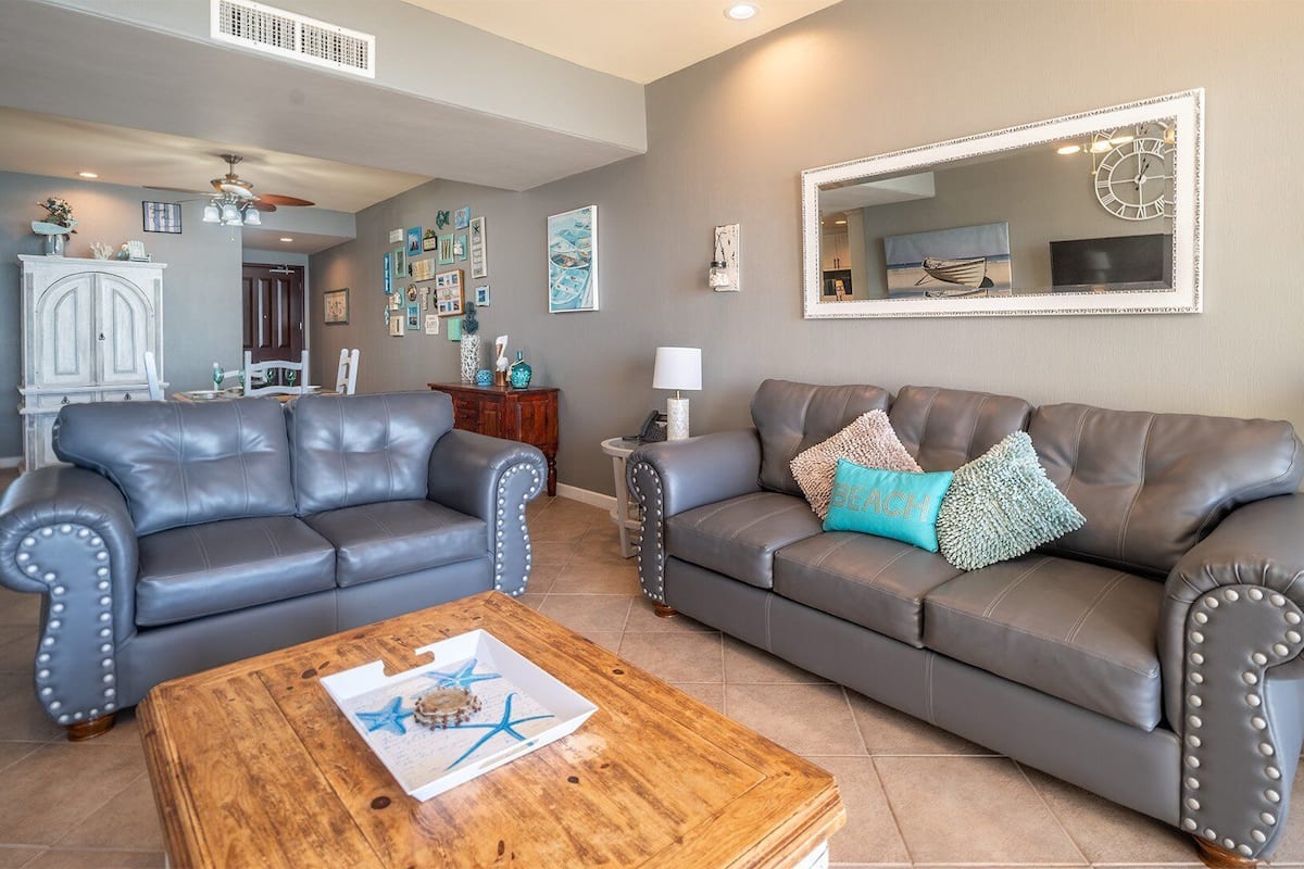 Condo, 1 King Bed with Sofa bed, Balcony, Ocean View (Las Palomas Resort Rubi 804) | Living area | 42-inch flat-screen TV with digital channels