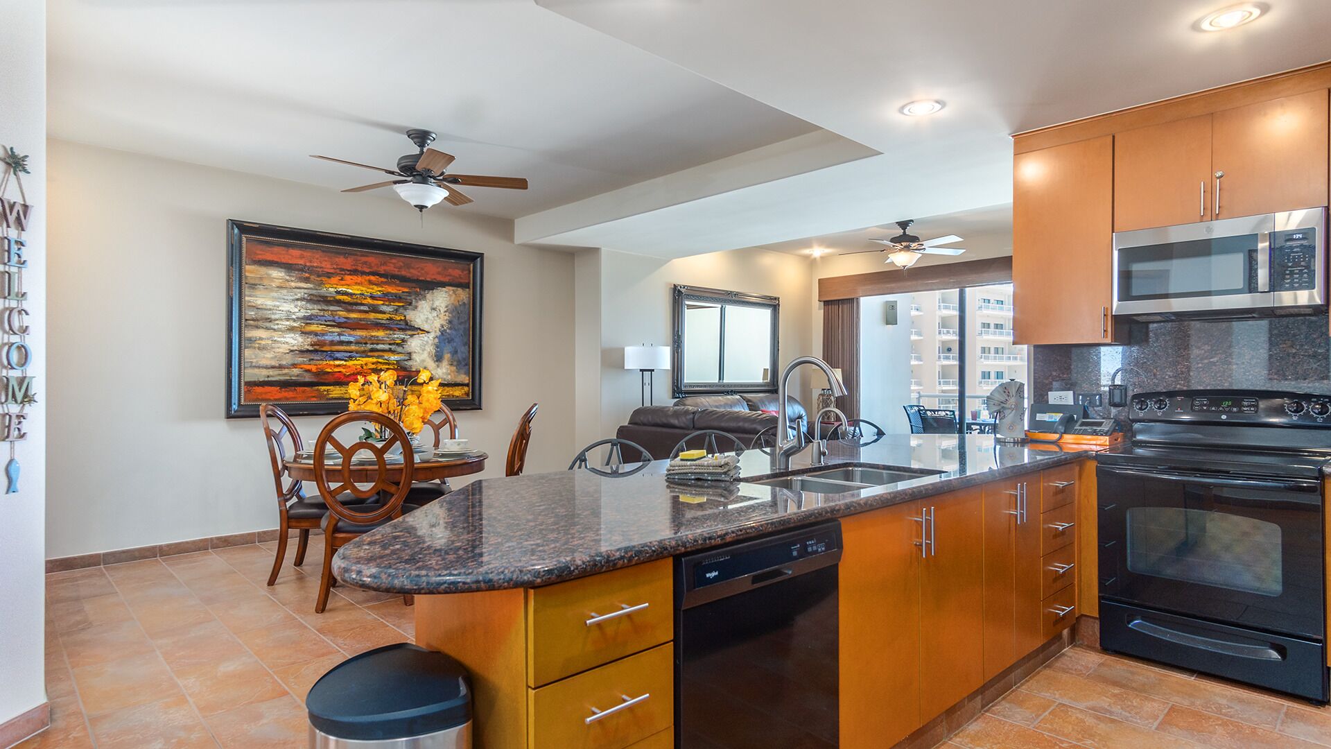 公寓客房, 1 張特大雙人床和 1 張沙發床, 陽台, 海景 (Las Palomas Resort Cordoba 602) | 私人廚房