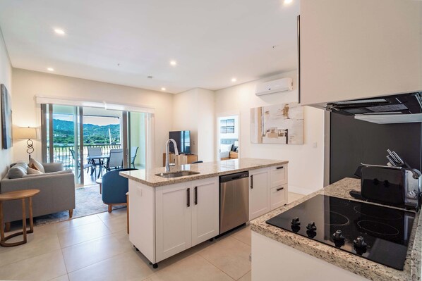 Fridge, microwave, oven, stovetop - Luxury Marina View 2-Bedroom (Playa Flamingo)